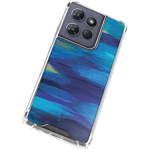 Ocean Blue Brush Stroke by Etta Vee Moto G 5G (2025) Clear Case